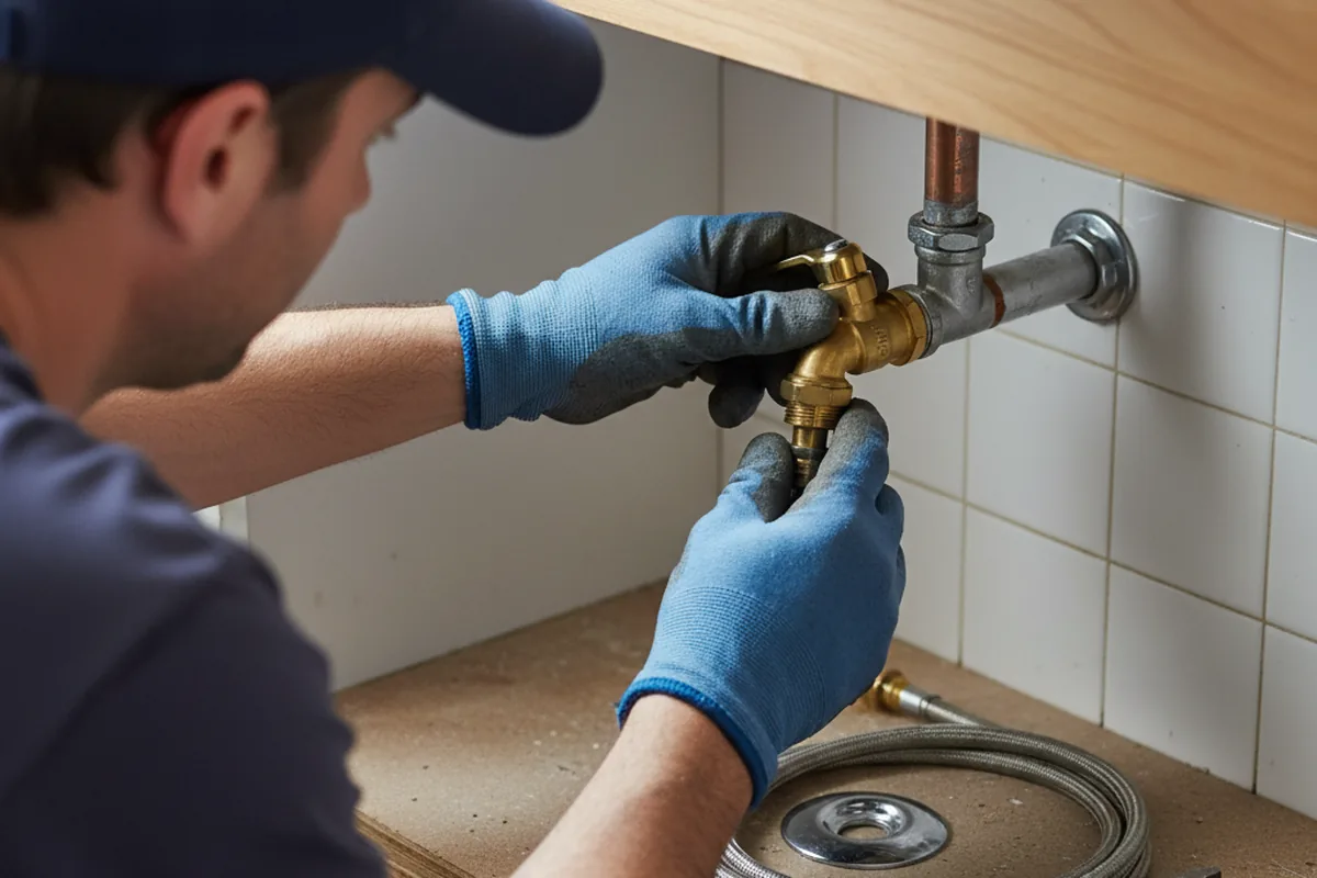 Shutoff valve and fitting work during Faucet and Fixture Repair in Bellville
